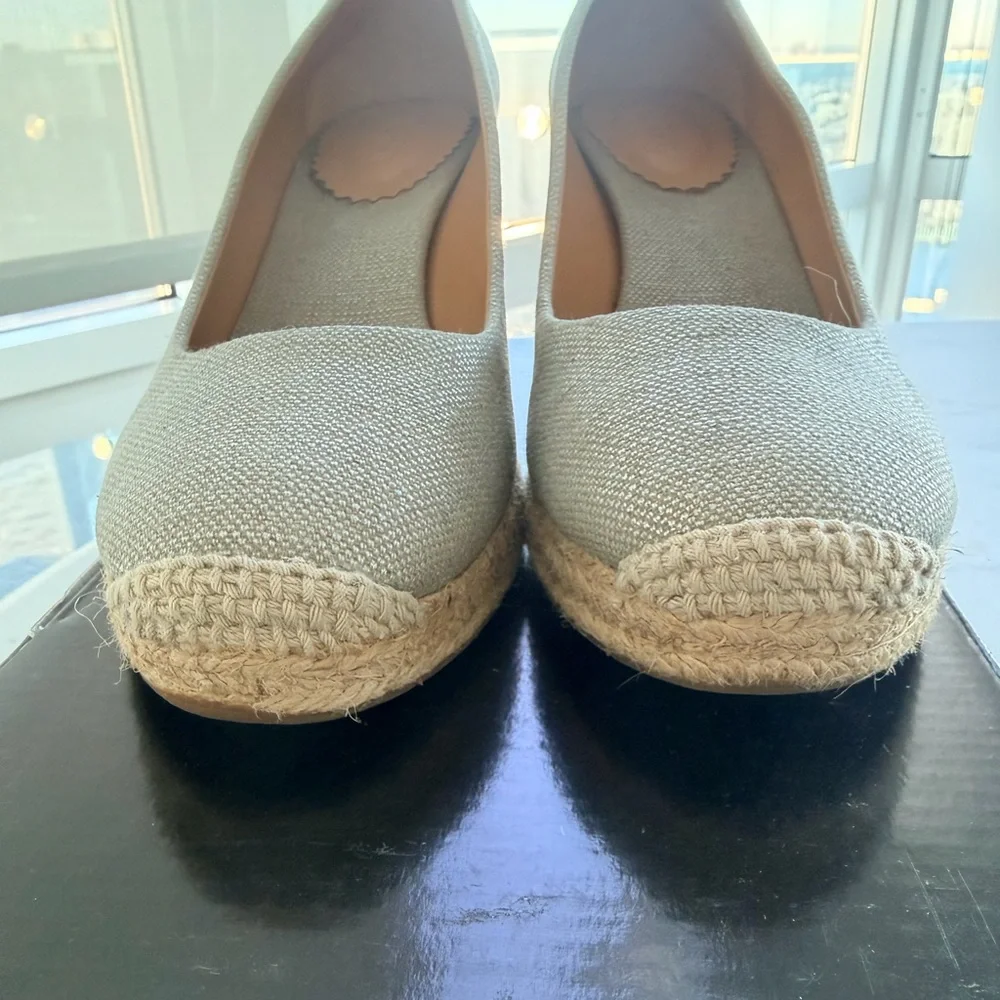 J. Crew Canvas Espadrille Wedges in Gray Size 8.5